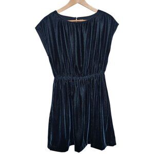 Gap Velvet Skater Dress Womens XS Holiday Party HOCO Prussian Blue